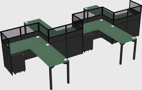 L-shape cubicles