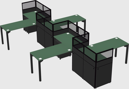 L-shape cubicles