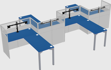 L-shape cubicles