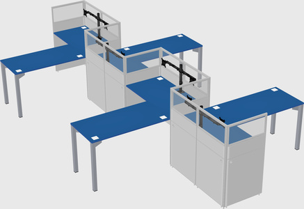 L-shape cubicles