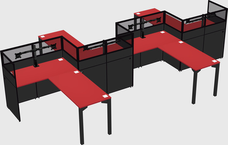 L-shape cubicles