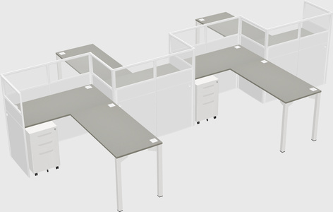 L-shape cubicles