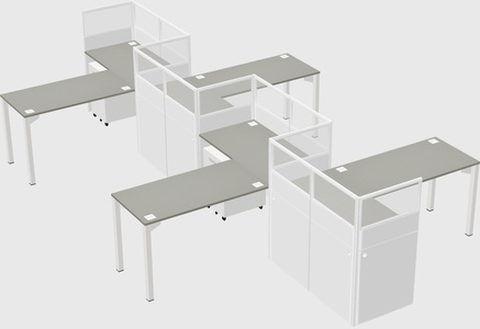 L-shape cubicles