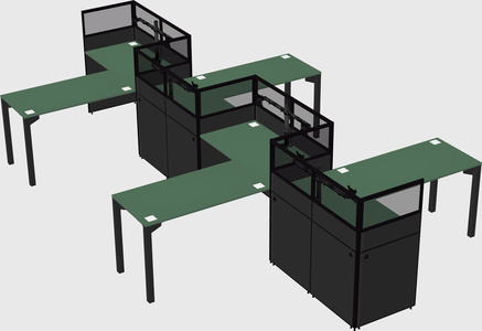 L-shape cubicles