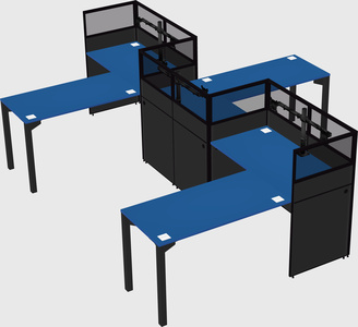 L-shape cubicles