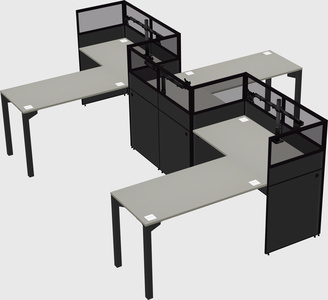 L-shape cubicles
