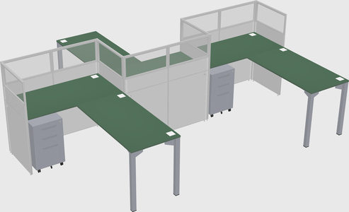 L-shape cubicles