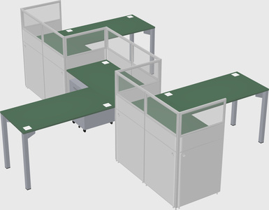 L-shape cubicles