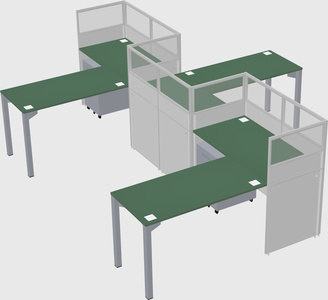 L-shape cubicles