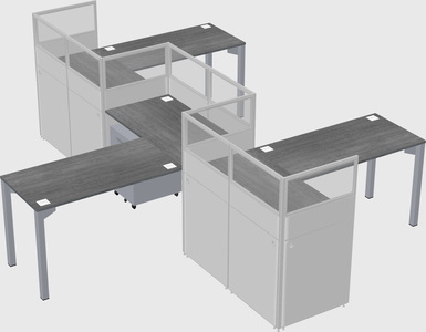 L-shape cubicles