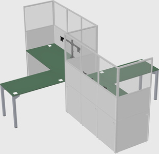 L-shape cubicles