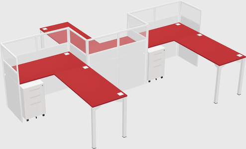 L-shape cubicles
