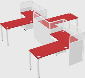 L-shape cubicles
