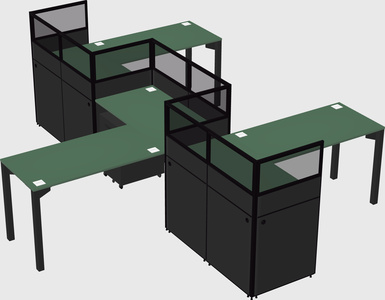 L-shape cubicles