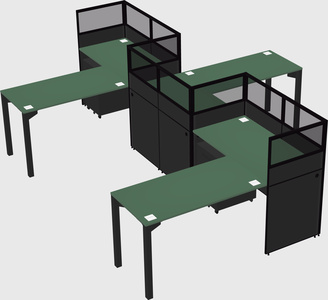 L-shape cubicles