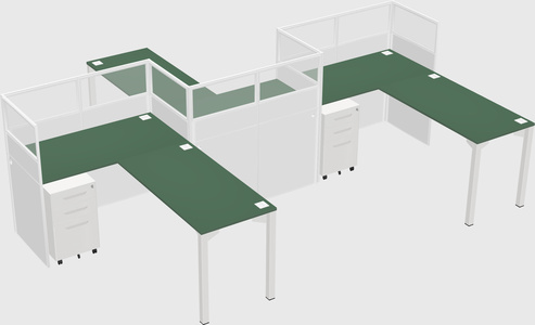 L-shape cubicles
