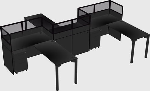 L-shape cubicles