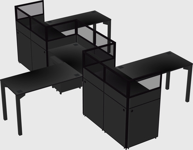 L-shape cubicles