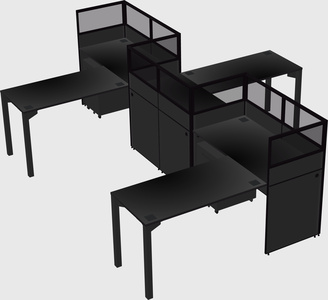 L-shape cubicles