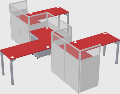 L-shape cubicles