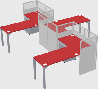L-shape cubicles