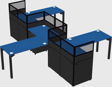 L-shape cubicles