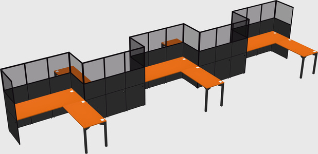 L-shape cubicles