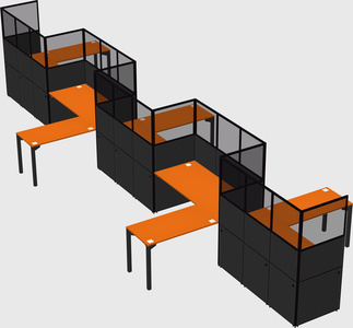 L-shape cubicles