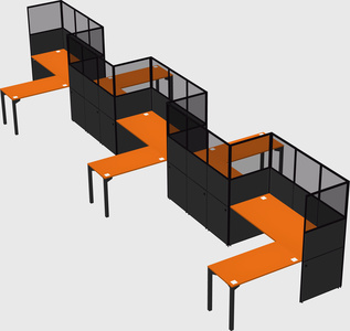 L-shape cubicles