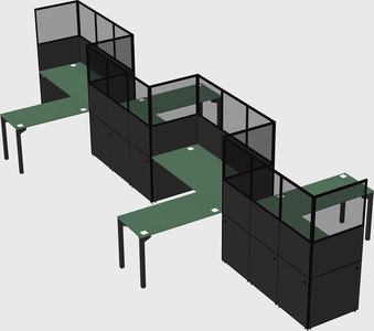 L-shape cubicles