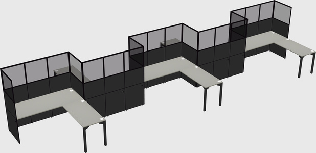 L-shape cubicles