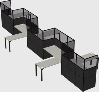 L-shape cubicles