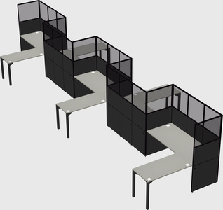 L-shape cubicles