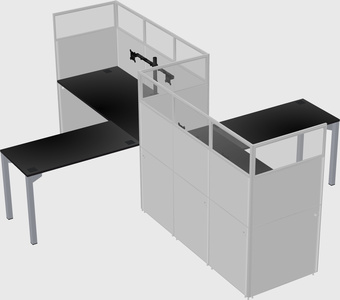 L-shape cubicles
