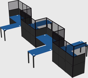 L-shape cubicles