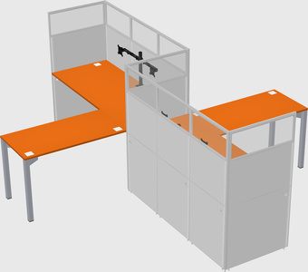 L-shape cubicles
