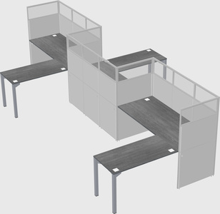 L-shape cubicles