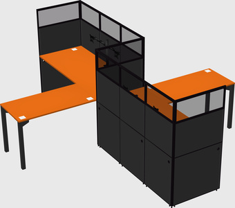 L-shape cubicles
