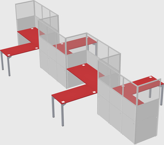 L-shape cubicles