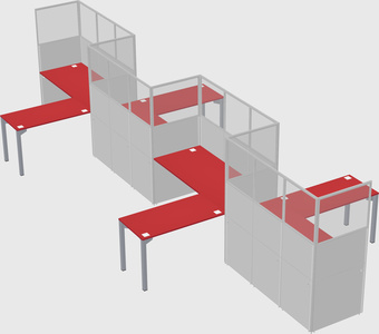 L-shape cubicles