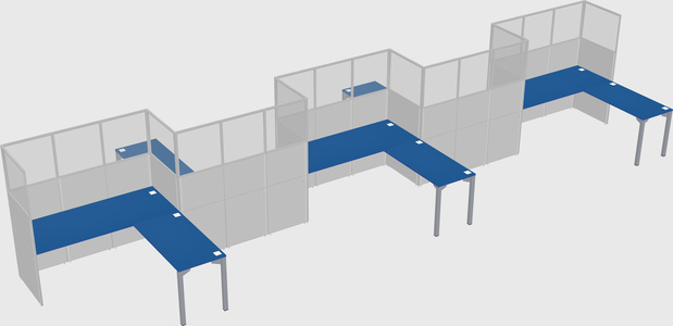 L-shape cubicles