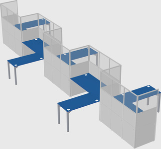 L-shape cubicles