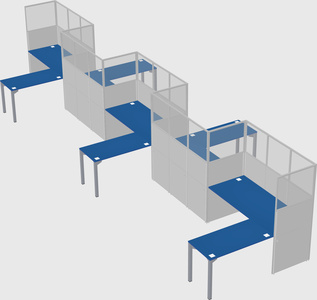 L-shape cubicles