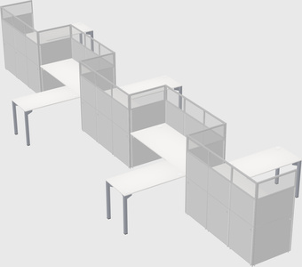 L-shape cubicles