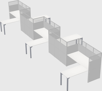 L-shape cubicles