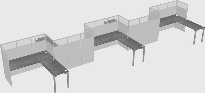 L-shape cubicles