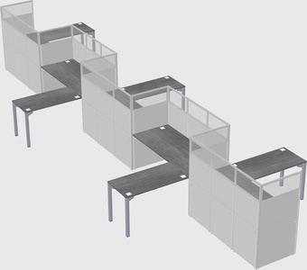 L-shape cubicles