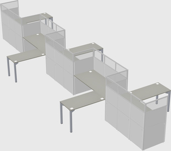 L-shape cubicles
