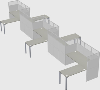 L-shape cubicles