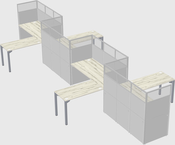 L-shape cubicles